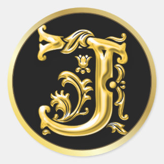 Ursprünglicher J Round Sticker in Gold