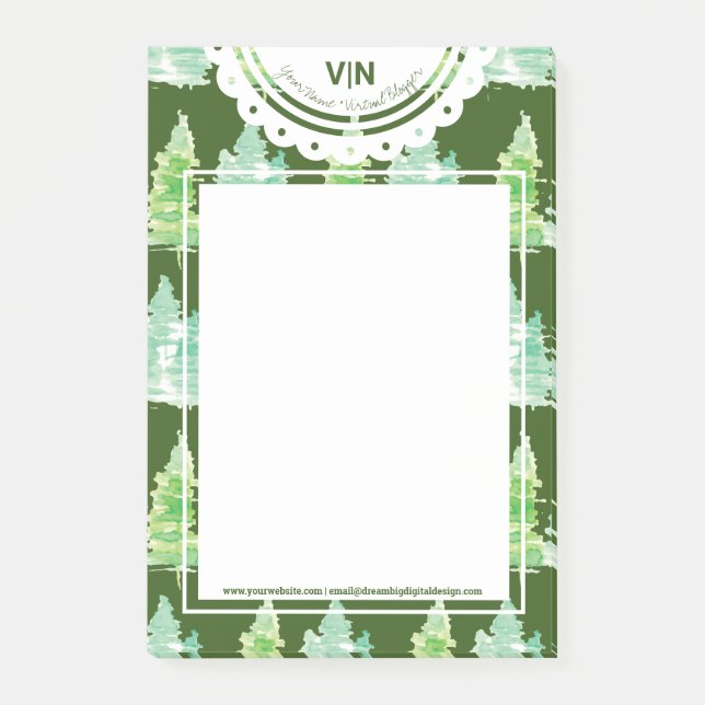 Ursprünglicher Name: Waterfarbene Bäume Post-it Klebezettel (Vorderseite)