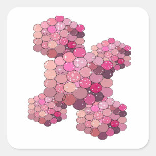 Ursprünglicher Rosa Abstrakter Geschenkaufkleber Quadratischer Aufkleber