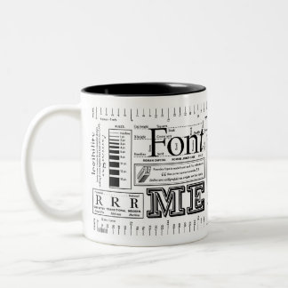 Ursprünglicher Schriftart ich Typografie Zweifarbige Tasse