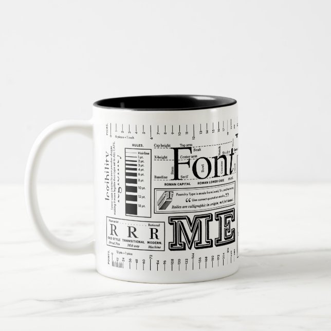 Ursprünglicher Schriftart ich Typografie Zweifarbige Tasse (Links)