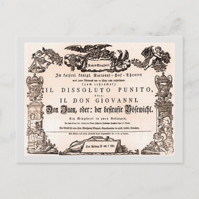 Ursprünglicher Spielplan, Wien-Premiere von Don Gi Postkarte (Vorderseite)