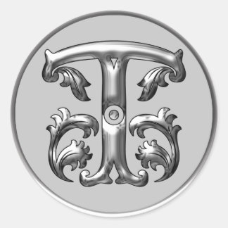 Ursprünglicher T-Rundaufkleber in Silber Runder Aufkleber
