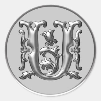 Ursprünglicher U Rundaufkleber in Silber Runder Aufkleber
