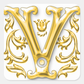 Ursprünglicher V-Aufkleber in Gold Quadratischer Aufkleber