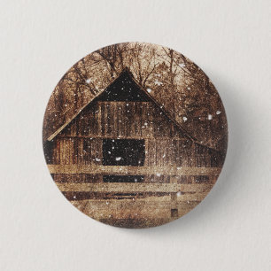 Ursprünglicher Winterschnee Land Alter Stall Button