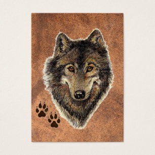 Ursprüngliches Aquarell-grauer Wolf ACEO ATC