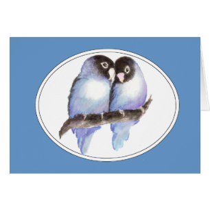 Ursprüngliches Aquarellblaue Lovebirds, Vogel