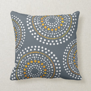 Ursprüngliches Boho Mosaik-Muster-Goldgrau Kissen