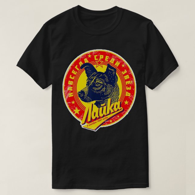 Ursprüngliches CCCP Raumfahrtprogramm Laika Raumhu T-Shirt (Design vorne)