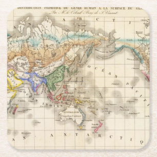 Ursprüngliches du genre der Verteilung humain Rechteckiger Pappuntersetzer