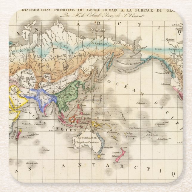 Ursprüngliches du genre der Verteilung humain Rechteckiger Pappuntersetzer (Vorderseite)