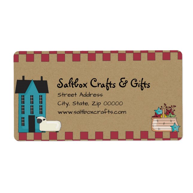 Ursprüngliches Etikett für die Saltbox-Haus (Vorne)