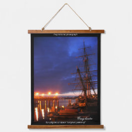 Ursprüngliches Foto für Pilgrim bei Morgenmalerei Wandteppich Mit Holzrahmen