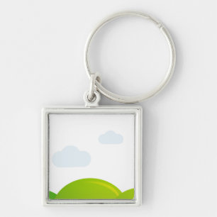 Ursprüngliches handdrawn keychaine: Silber Schlüsselanhänger