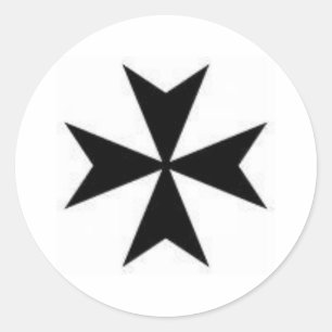 Ursprüngliches Malteserkreuz Runder Aufkleber