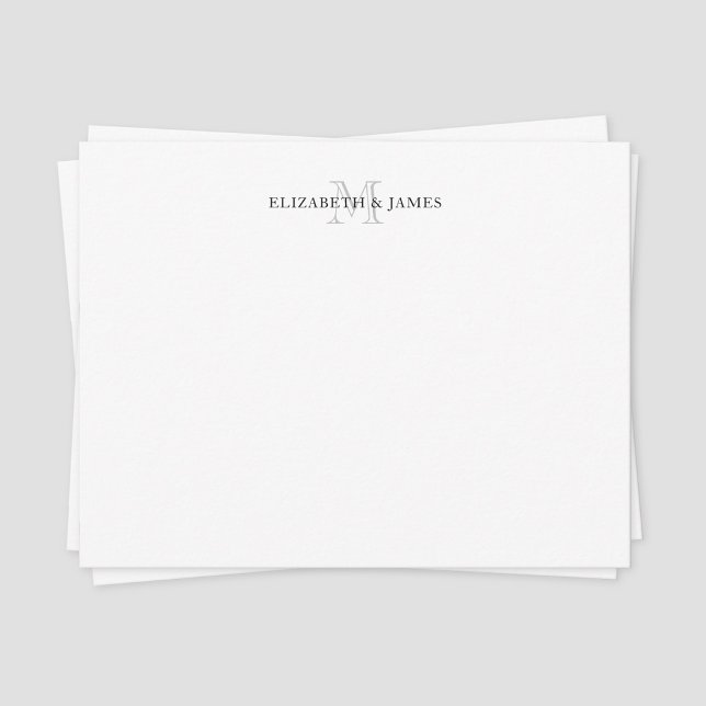 Ursprüngliches Mit Monogramm Paar Personalisiert Mitteilungskarte (Vintage couple monogram note card)