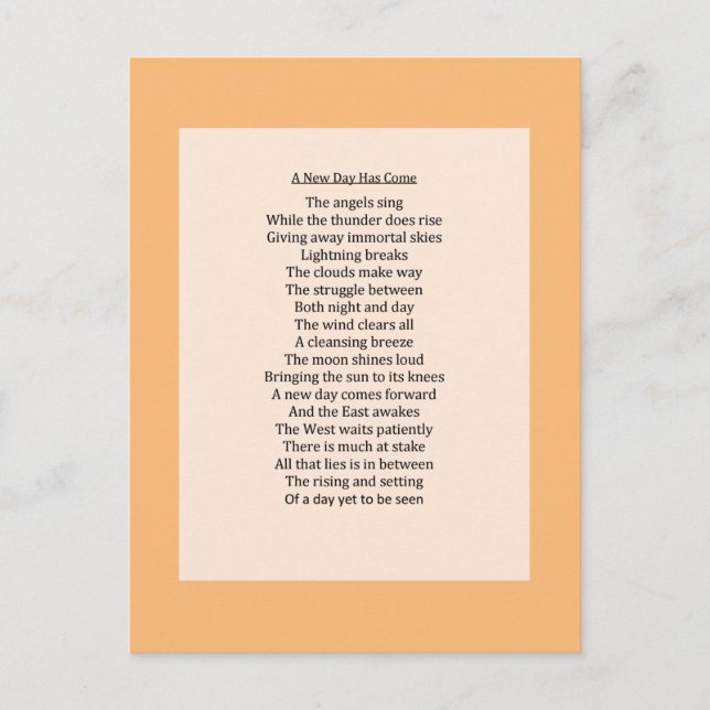 Ursprüngliches Natur-Gedicht Feiertagspostkarte (Vorderseite)