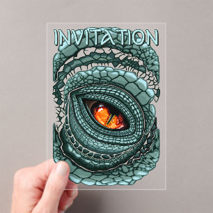Ursprüngliches Reptilien-Raubtier-Auge Acryleinladungen