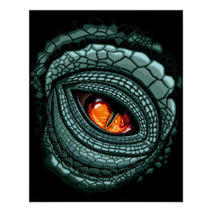 Ursprüngliches Reptilien-Raubtier-Auge Poster