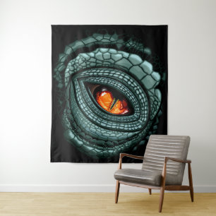Ursprüngliches Reptilien-Raubtier-Auge Wandteppich