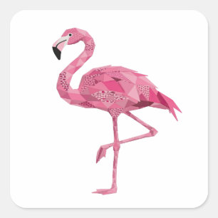 Ursprüngliches rosa FLAMINGO-Dekor-Design Quadratischer Aufkleber