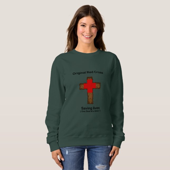 Ursprüngliches rotes Kreuz (Damen-Sweatshirt) Sweatshirt (Vorne ganz)