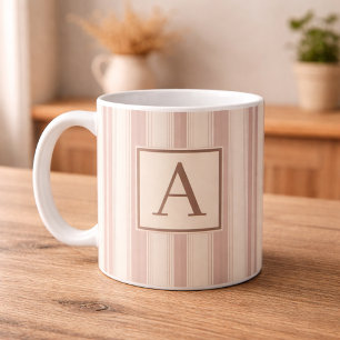 Ursprüngliches rustikales Farmhaus gestreift Beige Kaffeetasse