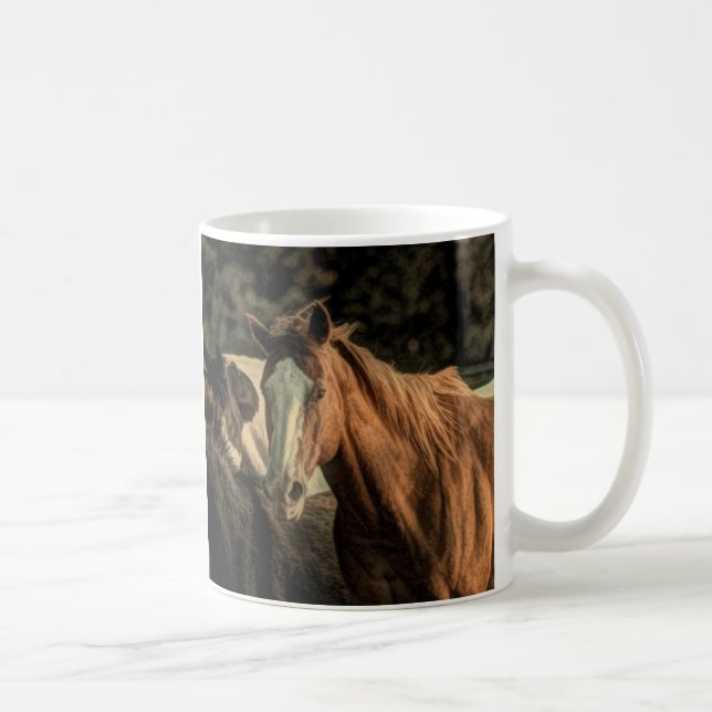 Ursprüngliches rustikales Western-Wildpferd Kaffeetasse (Rechts)