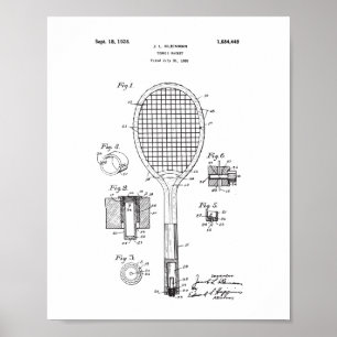 Ursprüngliches Tennis-Schläger-Patent-Plakat - Poster
