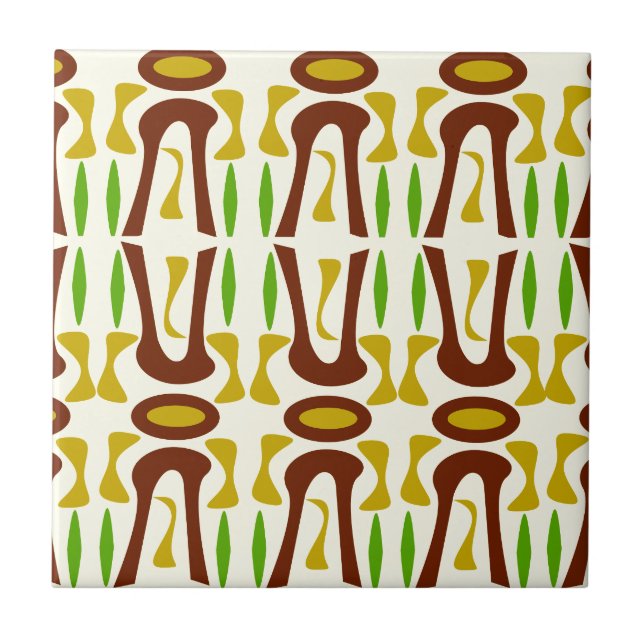 Ursprüngliches Tiki Dschungel-Muster Fliese (Vorderseite)