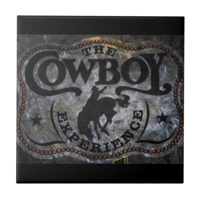 Ursprüngliches Westernland Pferdecowboyrodeo Fliese (Vorderseite)
