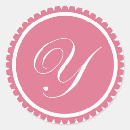 Ursprüngliches Y-Princess-Monogramm-Siegel-Gastges Runder Aufkleber