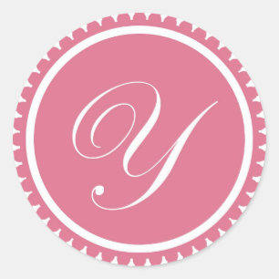 Ursprüngliches Y-Princess-Monogramm-Siegel-Gastges Runder Aufkleber