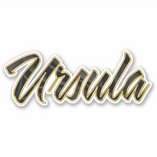 Ursula black gold Lettering Aufkleber Sticker (Vorderseite)