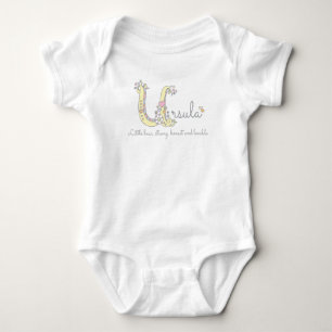Ursula Girls Name bedeutet U-Monogramm-Brief Baby Strampler