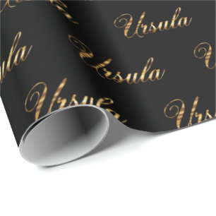 Ursula gold Design Lettering Geschenkpapier