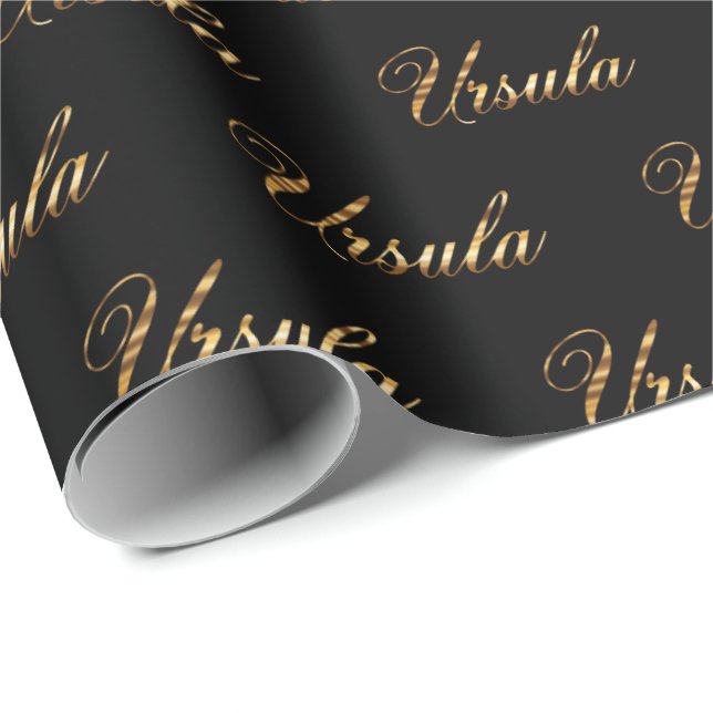 Ursula gold Design Lettering Geschenkpapier (Rolleneckpunkt)