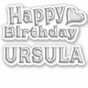 Ursula Happy Birthday silver Aufkleber Sticker