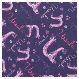 Ursula Letter U Monogram Herz Blume Stoff