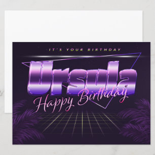 Ursula Name Vorname lila retro Karte Geburtstag