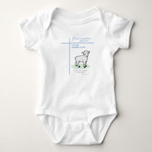 Urtaufe Blau Lamm Personalisiert für Urenkel Baby Strampler