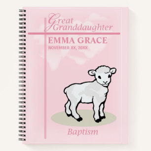 Urtaufe Rosa Mädchen Lamm Notizbuch