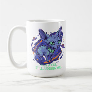 Urteilende Alien Sphynx-Katze Sci-Fi Humor Kunst Kaffeetasse