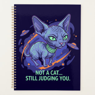 Urteilende Alien Sphynx-Katze Sci-Fi Humor Kunst Planer