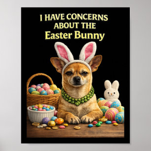 Urteilender Chihuahua Osterhase Bedenken Lustiges Poster