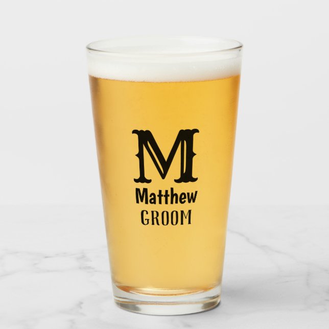 Urtypografie Moderner Mit Monogramm Raum Glas (Vorne (Gefüllt))