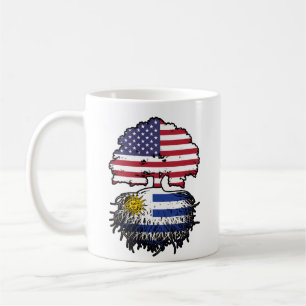 Uruguay American USA Tree Roots Flag Kaffeetasse
