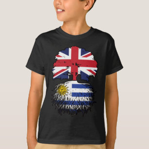 Uruguay British UK Tree Roots Flag T-Shirt