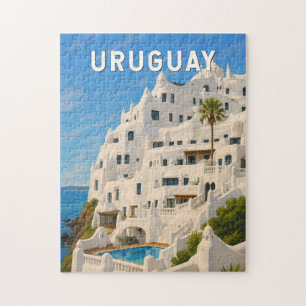 Uruguay Casapueblo Illustration Reise Kunst Vintag Puzzle